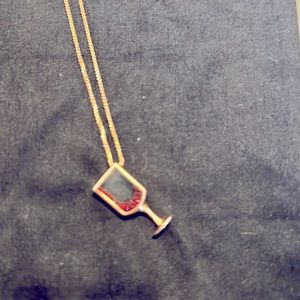 Ross Simons Wine Glass Pendant Necklace
